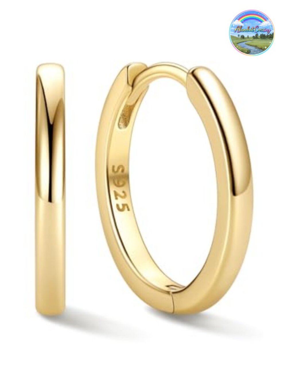 925 Sterling Silver Huggie Hoop Earrings Small Lightweight Women